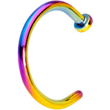 18G 5/16 Rainbow PVD Implant Grade Titanium Disc Nose Hoop