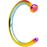 18G 5/16 Rainbow PVD Implant Grade Titanium Disc Nose Hoop