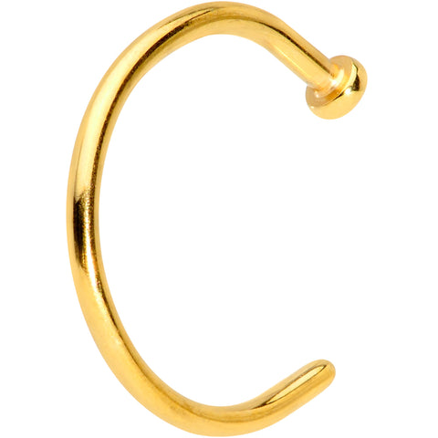18G 3/8 Gold Tone PVD Implant Grade Titanium Disc Nose Hoop