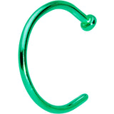 18G 3/8 Green PVD Implant Grade Titanium Disc Nose Hoop