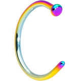 18G 3/8 Rainbow PVD Implant Grade Titanium Disc Nose Hoop