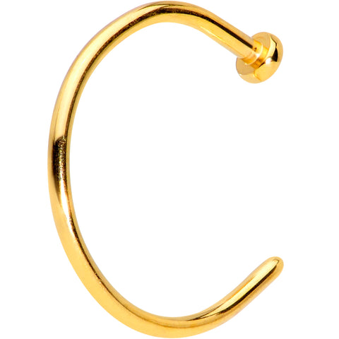 20G 3/8 Gold Tone PVD Implant Grade Titanium Disc Nose Hoop
