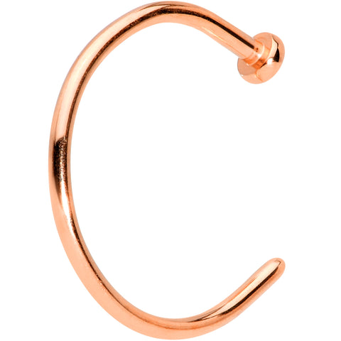 20G 3/8 Rose Gold Tone PVD Implant Grade Titanium Disc Nose Hoop