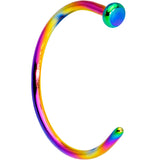 20G 3/8 Rainbow PVD Implant Grade Titanium Disc Nose Hoop