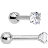 Clear CZ Gem Segment Ring Cartilage Industrial Set of 3