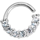 Clear CZ Gem Segment Ring Cartilage Industrial Set of 3