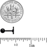 18G Clear CZ Gem Black Heart Cartilage Tragus Set of 8