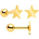 18G Clear CZ Gem Gold Tone Heart Cartilage Tragus Set of 8