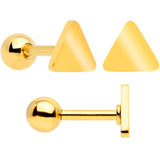 18G Clear CZ Gem Gold Tone Heart Cartilage Tragus Set of 8