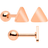 18G Clear CZ Gem Rose Gold Tone Heart Cartilage Tragus Set of 8