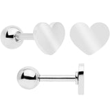 18G Clear CZ Gem Heart Cartilage Tragus Set of 8