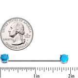 Aqua CZ Gem Faux Turquoise Labret Stud Cartilage Industrial Set of 3