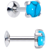 Aqua CZ Gem Faux Turquoise Labret Stud Cartilage Industrial Set of 3