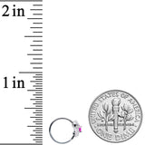 20G 5/16 Pink Gem Swirling Heart Valentine Nose Hoop