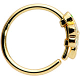 20G 5/16 Gold Tone Green Heart Shamrock St Patricks Day Nose Hoop