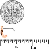 20G Clear CZ Gem Rose Gold Tone Trio Faux Hoop L Shaped Nose Ring