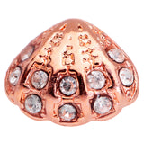 20G 1/4 Clear Gem Rose Gold Tone Shell Nose Bone