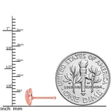 20G 1/4 Clear Gem Rose Gold Tone Shell Nose Bone