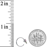 20G 1/4 Green Purple Tropical Flower Nose Hoop