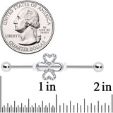 14G Clear Gem Heart Shamrock St Patricks Industrial Barbell 38mm