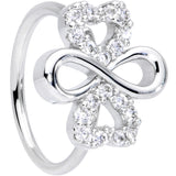 20G 5/16 Clear Gem Heart Shamrock St Patricks Day Nose Hoop