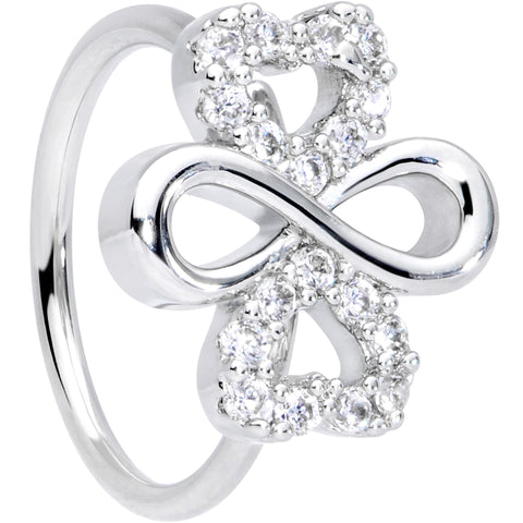 20G 5/16 Clear Gem Heart Shamrock St Patricks Day Nose Hoop