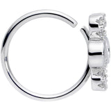 20G 5/16 Clear Gem Heart Shamrock St Patricks Day Nose Hoop