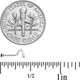 18G Purple 2mm Grade 23 Titanium Press Fit Left Nose Ring Screw