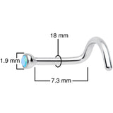 18G Aurora 2mm Grade 23 Titanium Press Fit Left Nose Ring Screw