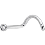 18G Clear 2mm Grade 23 Titanium Press Fit Left Nose Ring Screw