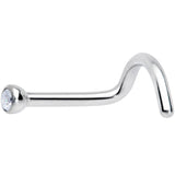 18G Clear 2mm Grade 23 Titanium Press Fit Left Nose Ring Screw