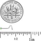 18G Green 2mm Grade 23 Titanium Press Fit Left Nose Ring Screw