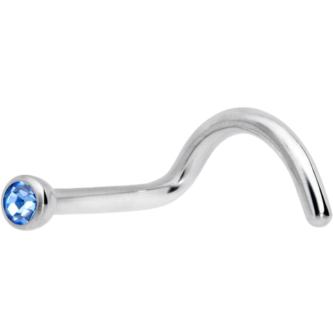 18G Lt Blue 2mm Grade 23 Titanium Press Fit Left Nose Ring Screw