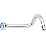 18G Lt Blue 2mm Grade 23 Titanium Press Fit Left Nose Ring Screw