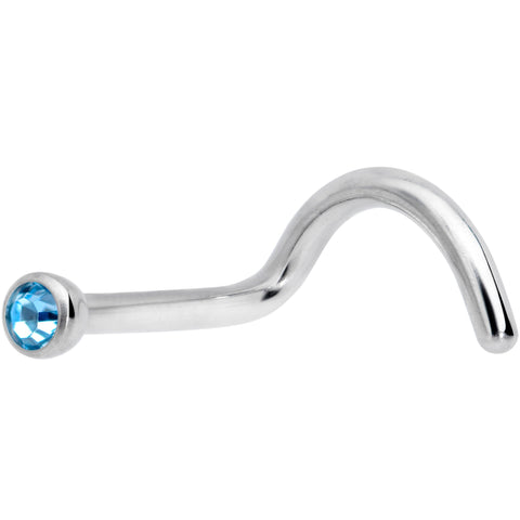 18G Aqua 2mm Grade 23 Titanium Press Fit Left Nose Ring Screw