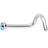 18G Aqua 2mm Grade 23 Titanium Press Fit Left Nose Ring Screw