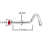 18G Red 2mm Grade 23 Titanium Press Fit Left Nose Ring Screw
