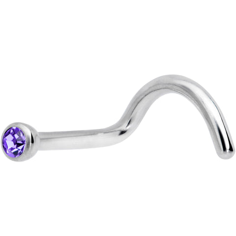 18G Violet 2mm Grade 23 Titanium Press Fit Left Nose Ring Screw