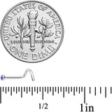 18G Violet 2mm Grade 23 Titanium Press Fit Left Nose Ring Screw