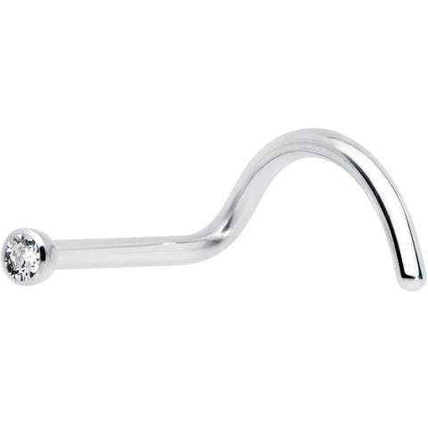 20G Clear 1.5mm Grade 23 Titanium Press Fit Left Side Nose Screw