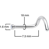 18G Clear 1.5mm Grade 23 Titanium Press Fit Left Side Nose Screw