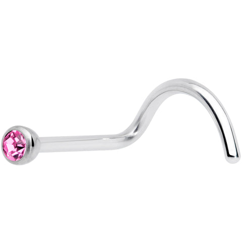 20G Pink 2mm Grade 23 Titanium Press Fit Left Side Nose Screw