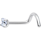 18G 7mm Clear 2.5mm CZ Gem Grade 23 Titanium Left Side Nose Screw