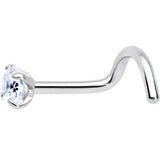 18G 5/16 Clear 3mm CZ Gem Grade 23 Titanium Left Side Nose Screw