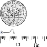 18G 5/16 Clear 3mm CZ Gem Grade 23 Titanium Left Side Nose Screw