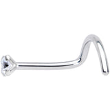 20G 5/16 Clear 2mm CZ Gem Grade 23 Titanium Left Side Nose Screw