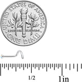 18G 7mm White 2mm Synthetic Opal Titanium Left Nose Ring Screw