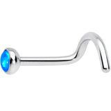 18G 7mm Blue 3mm Synthetic Opal Titanium Left Nose Ring Screw