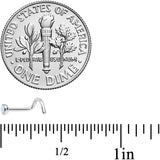 18G 7mm White 3mm Synthetic Opal Titanium Left Nose Ring Screw