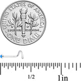 20G 7mm Blue 2mm Synthetic Opal Titanium Left Nose Ring Screw